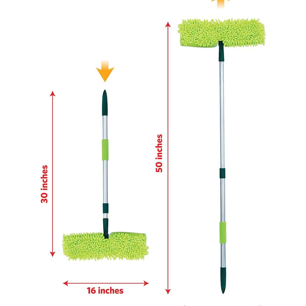 Pine-Sol Broom & Mop Cleaning (7-Piece) Set All in One Floor Cleaning Kit - Green/Silver
