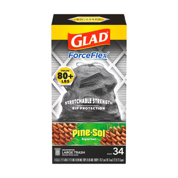 Glad ForceFlex DrawString Pine-sol Trash Bags (34-Count) - Black