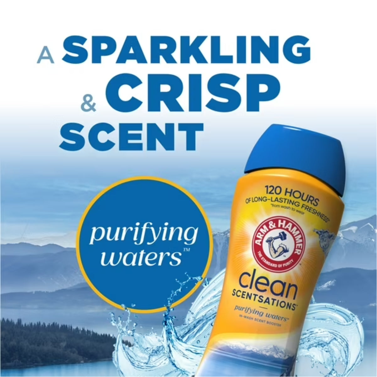 Arm & Hammer 37.8 oz Clean Sensations Laundry In-Wash Scent Booster, Purifying Waters Scent