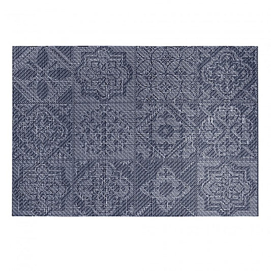 Harmar Spanish Tile 19" x 13" Vinyl Placemat with Woven Pattern - Navy