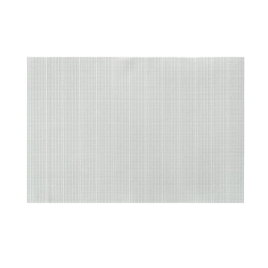 Harmar Linnea Rib 19" x 13" Vinyl Placemat with Woven Pattern - Silver - Curacao