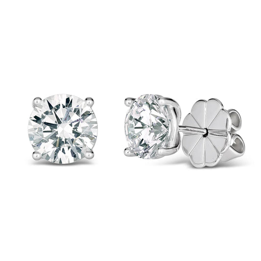 Anna Zukerman Anastasia 74  Women's 4 ct. Diamond Crystalline Stud Earrings in Platinum-Plating over 925 Sterling Silver