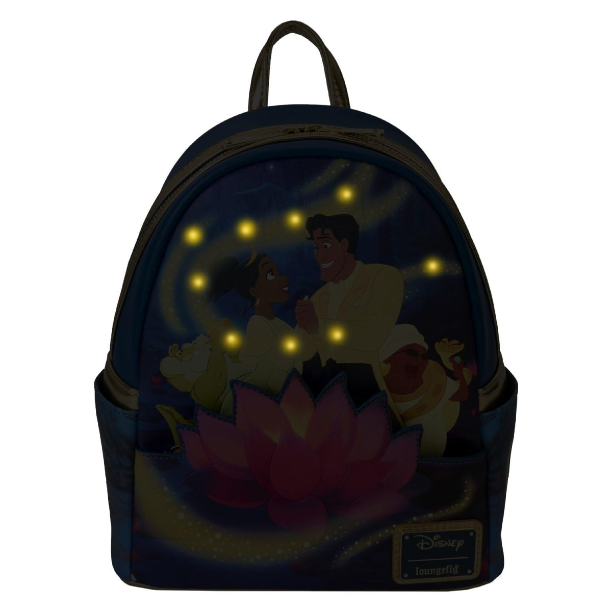 Loungefly Disney The Princess and The Frog 15th Anniversary Tiana and Naveen Glow Mini Backpack - Blue