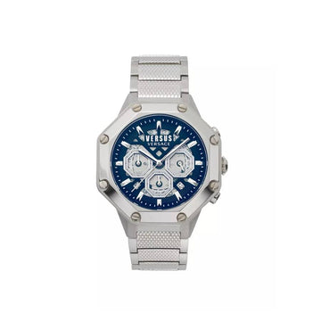 Versus Versace Palestro Men's 45mm Silver Bracelet Watch - Blue