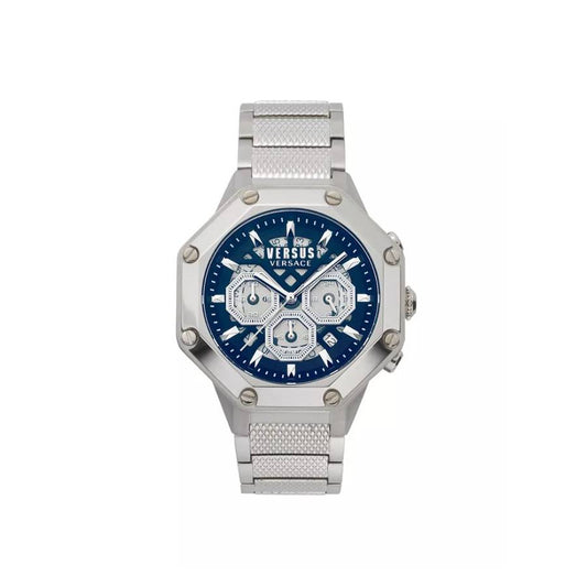 Versus Versace Palestro Men's 45mm Silver Bracelet Watch - Blue