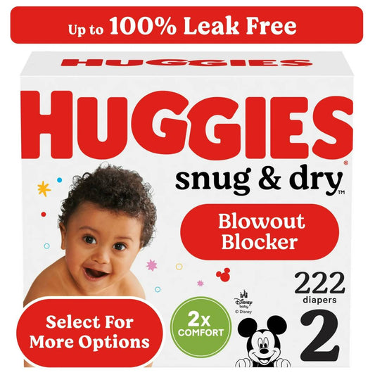 Huggies Size 2 Snug and Dry Baby Diapers (Count 222)