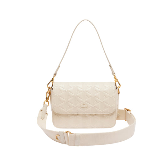 Lacoste Maheki Embossed Shoulder Bag - Bone White