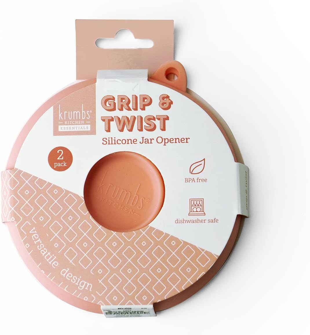 Abridor de frascos de silicona Grip &amp; Twist de Krumbs Kitchen Essentials, paquete de 2, surtido