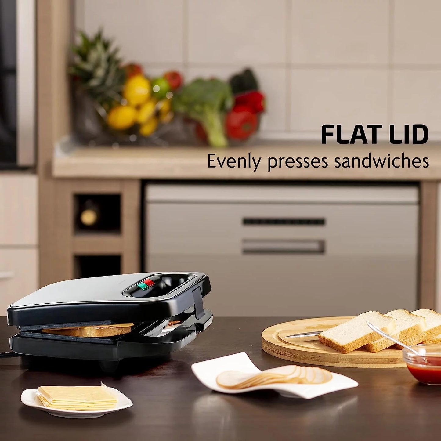 Ovente Non-Stick Electric Grill Sandwich Maker - Black