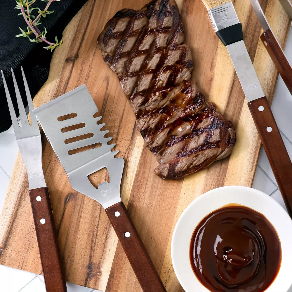 Gibson Home Barbecue Basics Tool Set with Wood Handles (5-Piece)