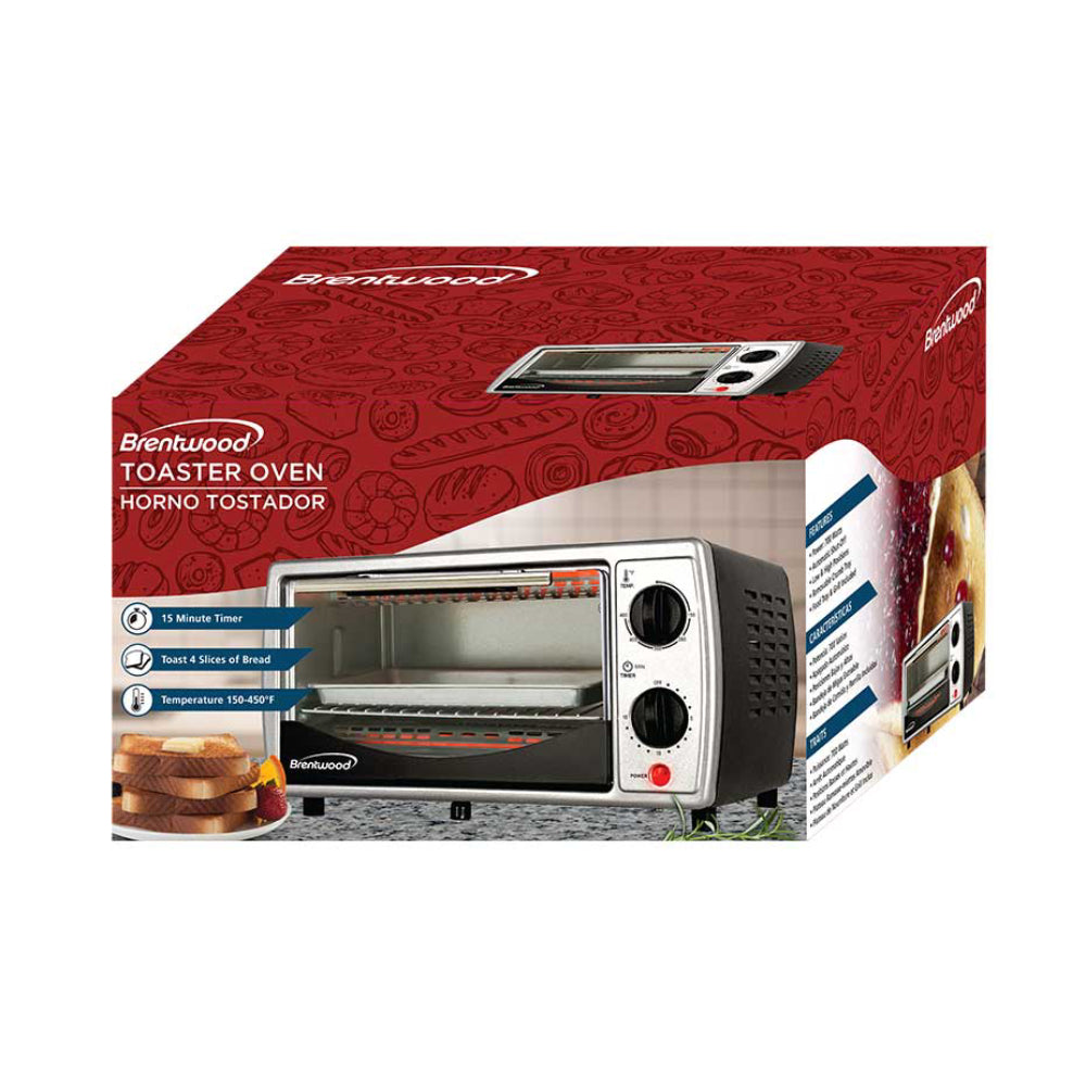 Brentwood TS/345B 2-Slice Electric Toaster with Cool Touch - Oven Black - Curacao