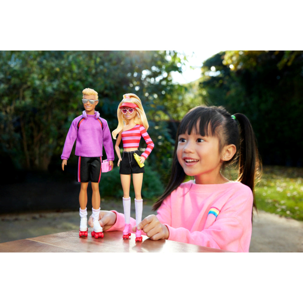 Muñeca Barbie Fashionistas con temática de patinaje sobre ruedas y conjunto de accesorios (2 piezas)