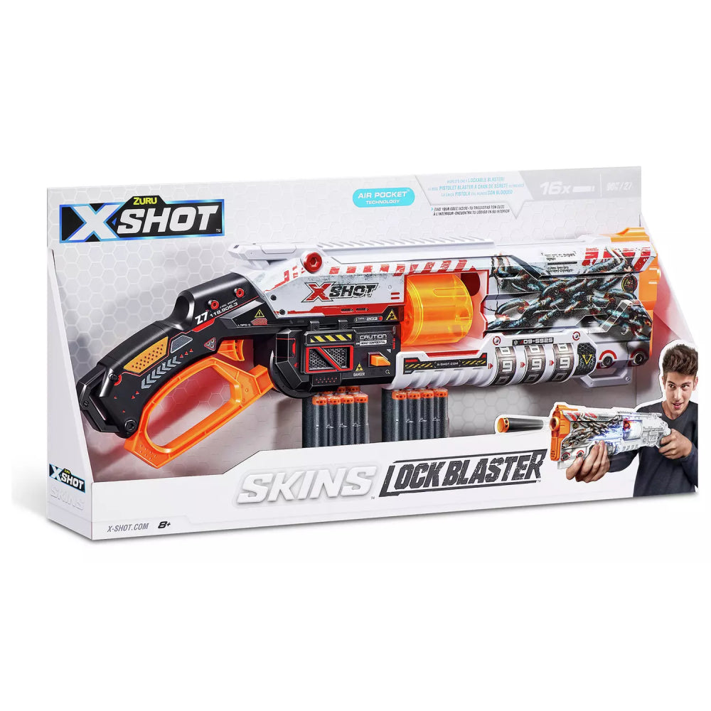 X-Shot Skins Lock Blaster with 16 Darts– Curacao