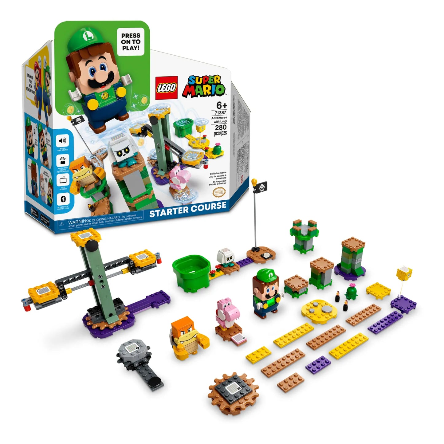 Juego de construcción LEGO Super Mario Adventures con Luigi para principiantes (280 piezas)