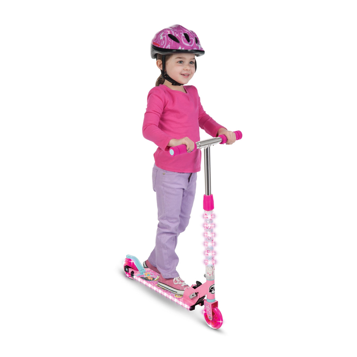 Disney Princess Electro-Light Inline Kick Scooter for Girls - Pink