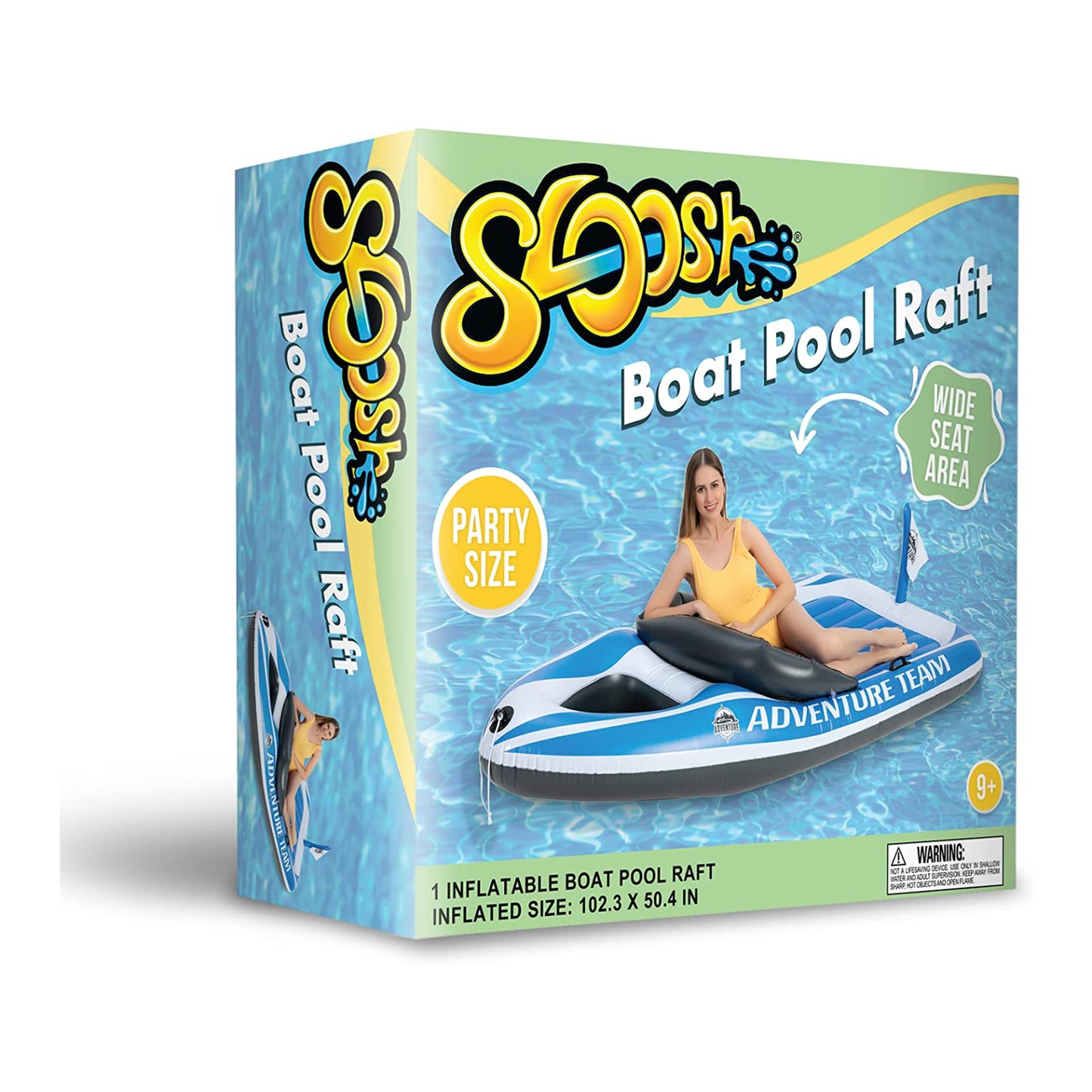 Sloosh Giant Inflatable Boat Float with Reinforced Cooler - Blue/White