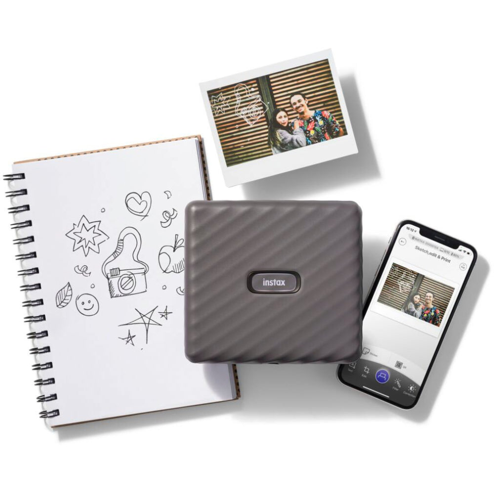 Fujifilm Instax Link Wide Wireless Photo Printer - Mocha Gray