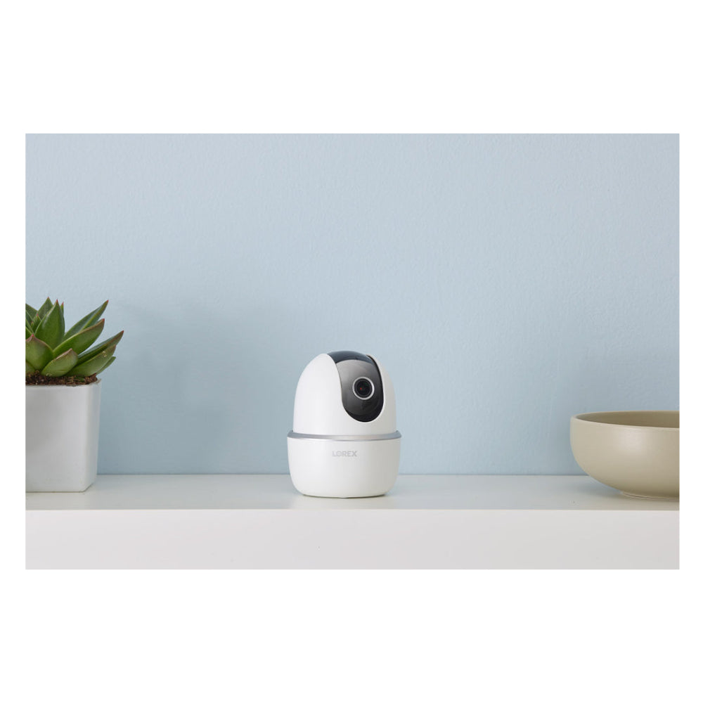 Lorex 2K Pan-Tilt Indoor Wi-Fi Security Camera, Black/White