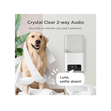 Cámara inteligente para mascotas Petcube BITES2LITE HD con servicio de atención al cliente 24 horas al día, 7 días a la semana, color blanco y negro