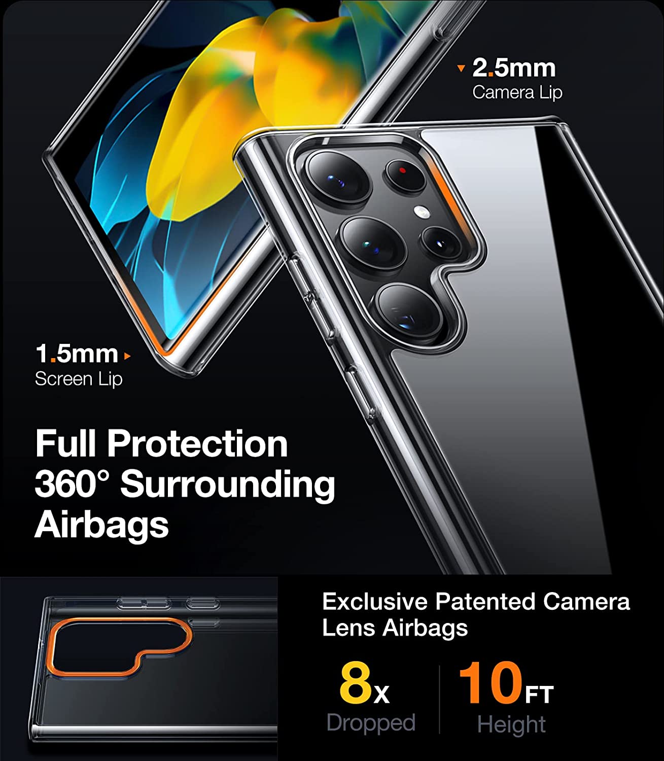 Funda TORRAS Diamond Series para Samsung Galaxy S23 Ultra - Transparente