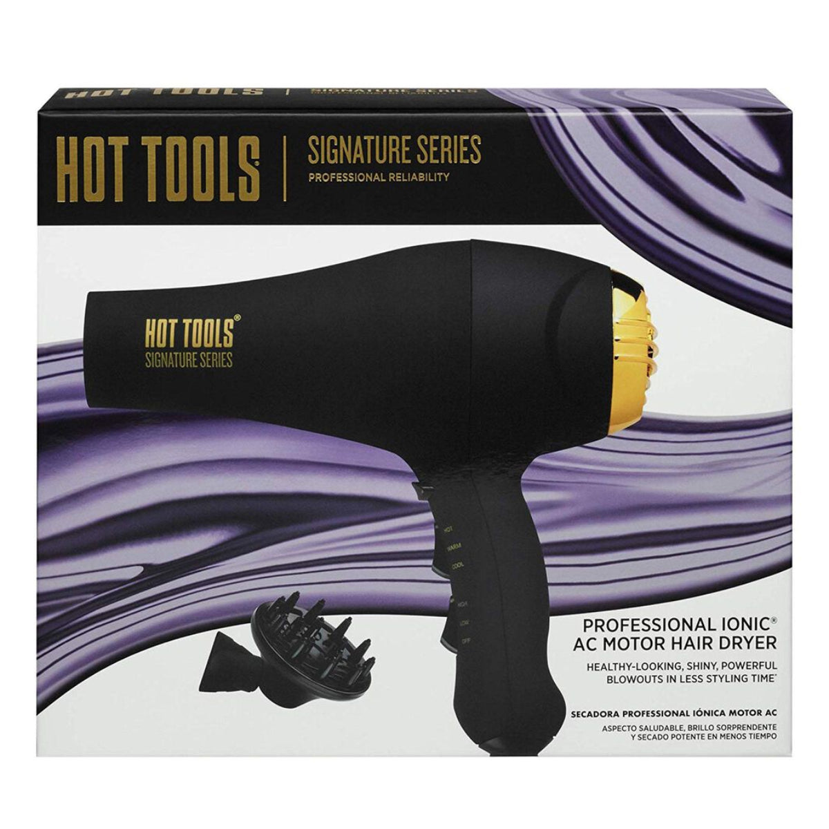 Secador de pelo con motor de CA iónico de la serie HTDR5581N1 de Hot Tools Signature, color negro