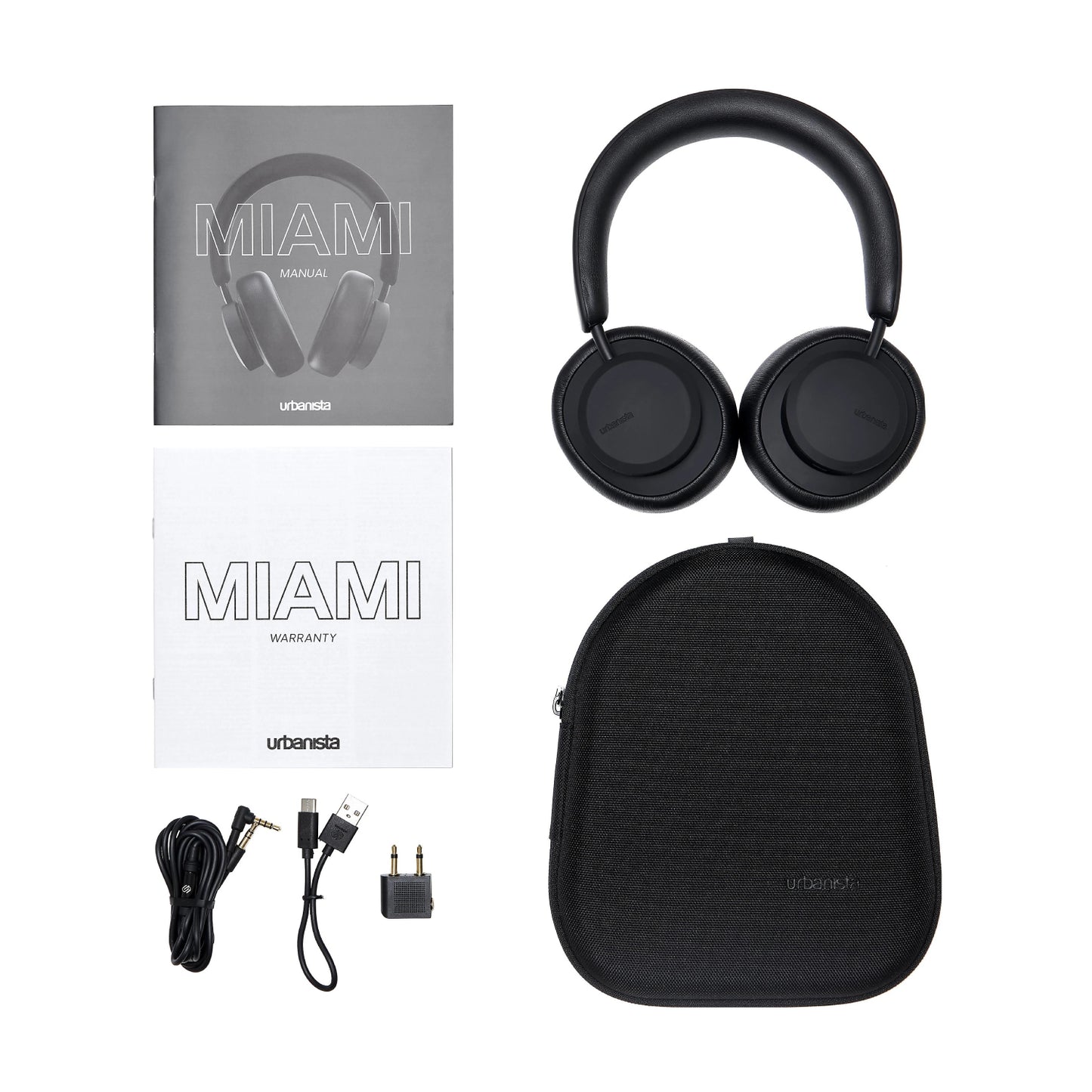 Urbanista Miami Wireless Noise Canceling Bluetooth Over-the-Ear Headphones - Midnight Black