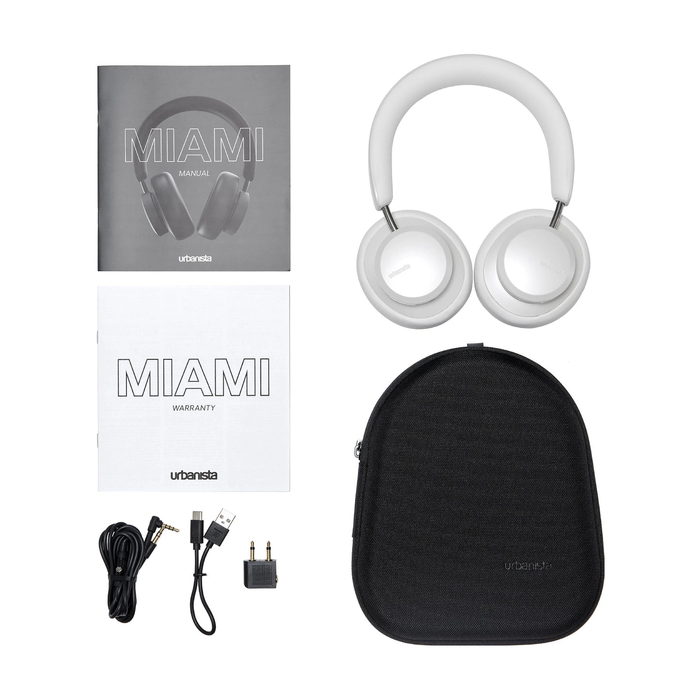 Urbanista Miami Wireless Noise Canceling Bluetooth Over-the-Ear Headphones - Pearl White