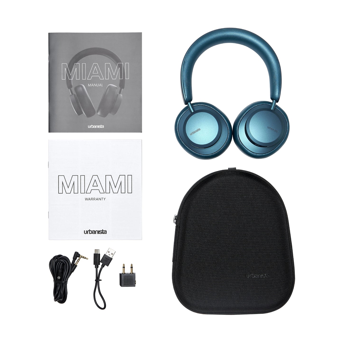 Urbanista Miami Wireless Noise Canceling Bluetooth Over-the-Ear Headphones - Teal Green