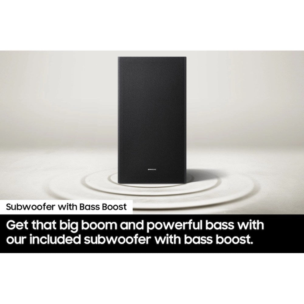 Sistema de barra de sonido Samsung HW-B550D serie B con subwoofer y DTS Virtual:X de 3.1 canales, color negro