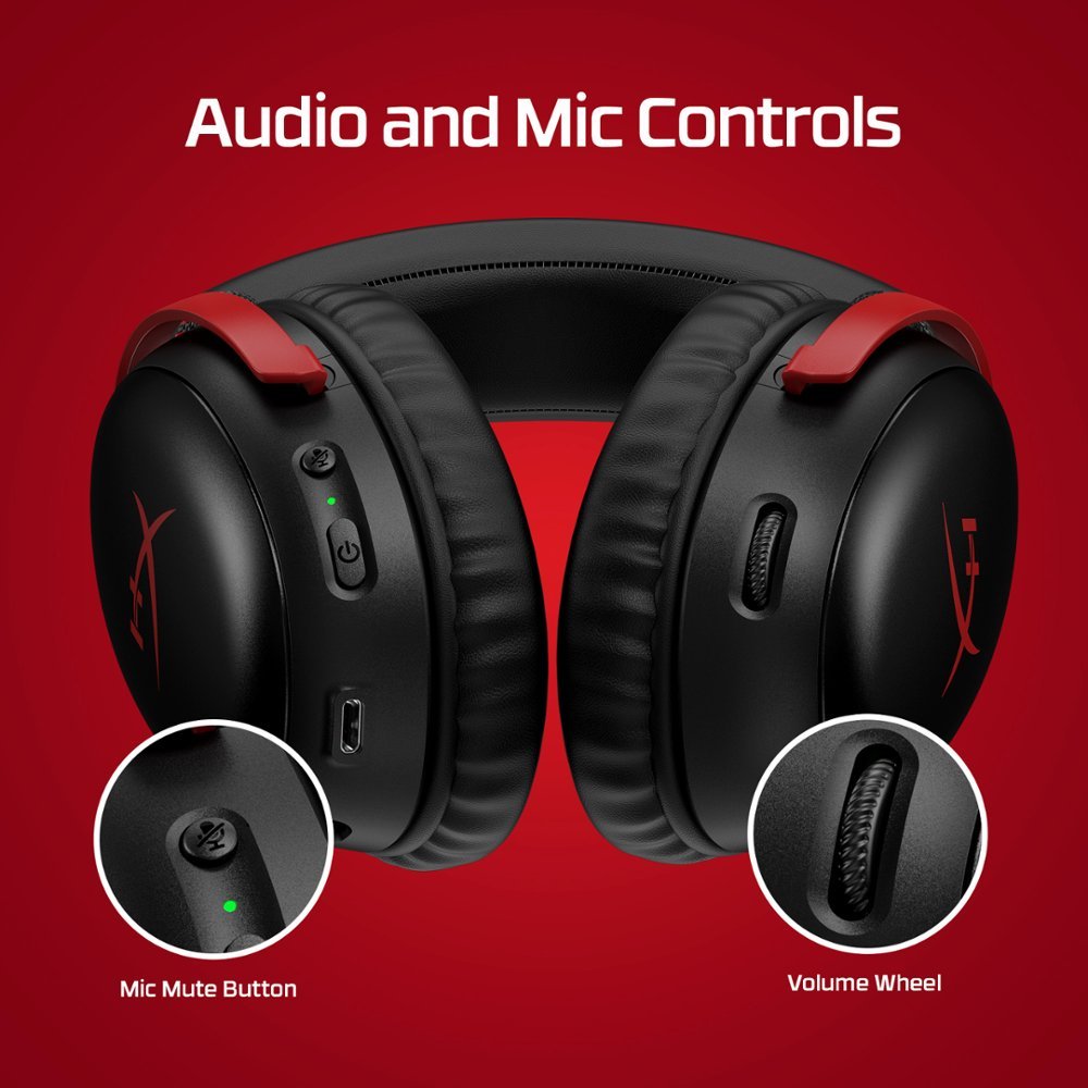 Auriculares inalámbricos para juegos HyperX 77Z46AA Cloud III con diadema, color negro y rojo