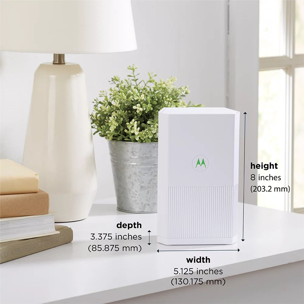 Motorola WiFi Mesh System Router + 2 Extenders with Parental Controls - White