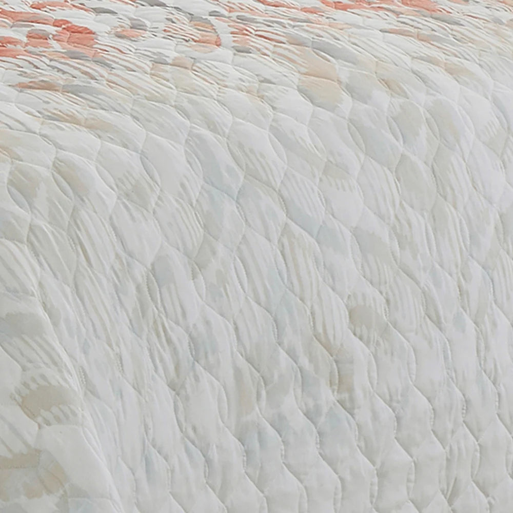 Esca Briseis King Size 3-Piece Microfiber Reversible Bedspread Set - Orange/Beige