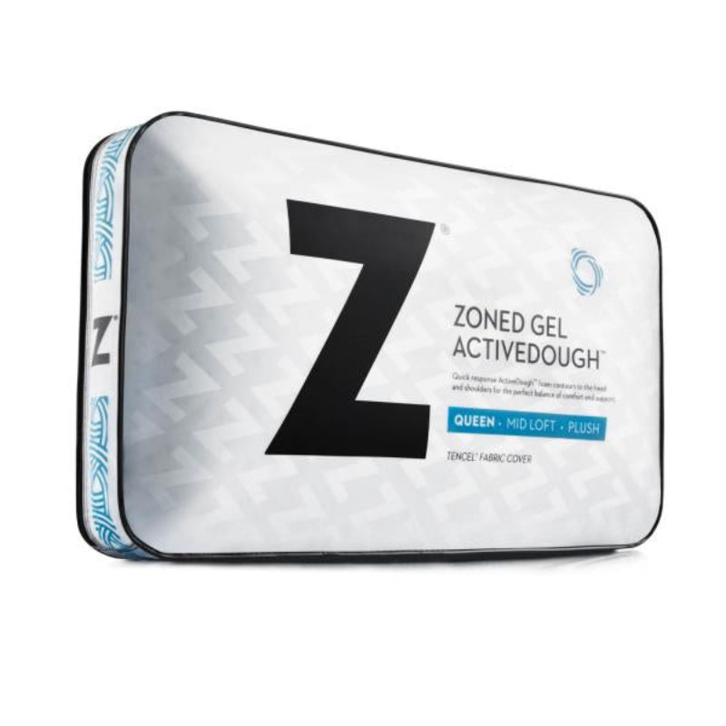 Malouf Zoned ActiveDough Cooling Gel Infused Queen Size Memory Foam Pillow - White