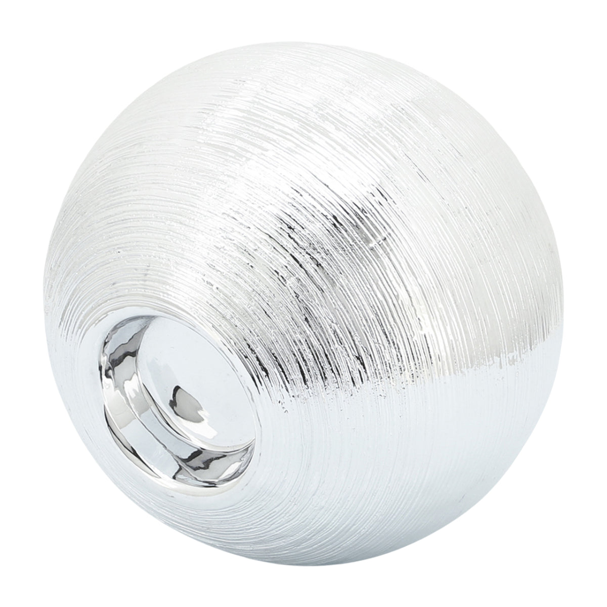 Sagebrook Home Ceramic Scratch Orbs (Set of 3) - Silver