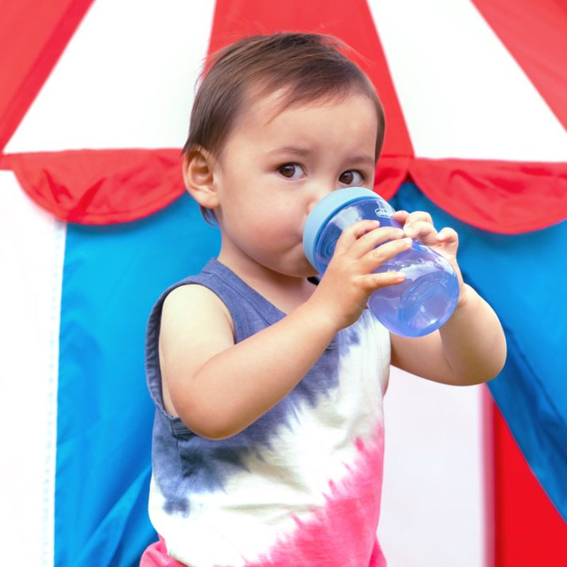 Vaso para bebé con boquilla deportiva de 9 oz de Chicco, 9 meses en adelante (juego de 2), azul y verde azulado