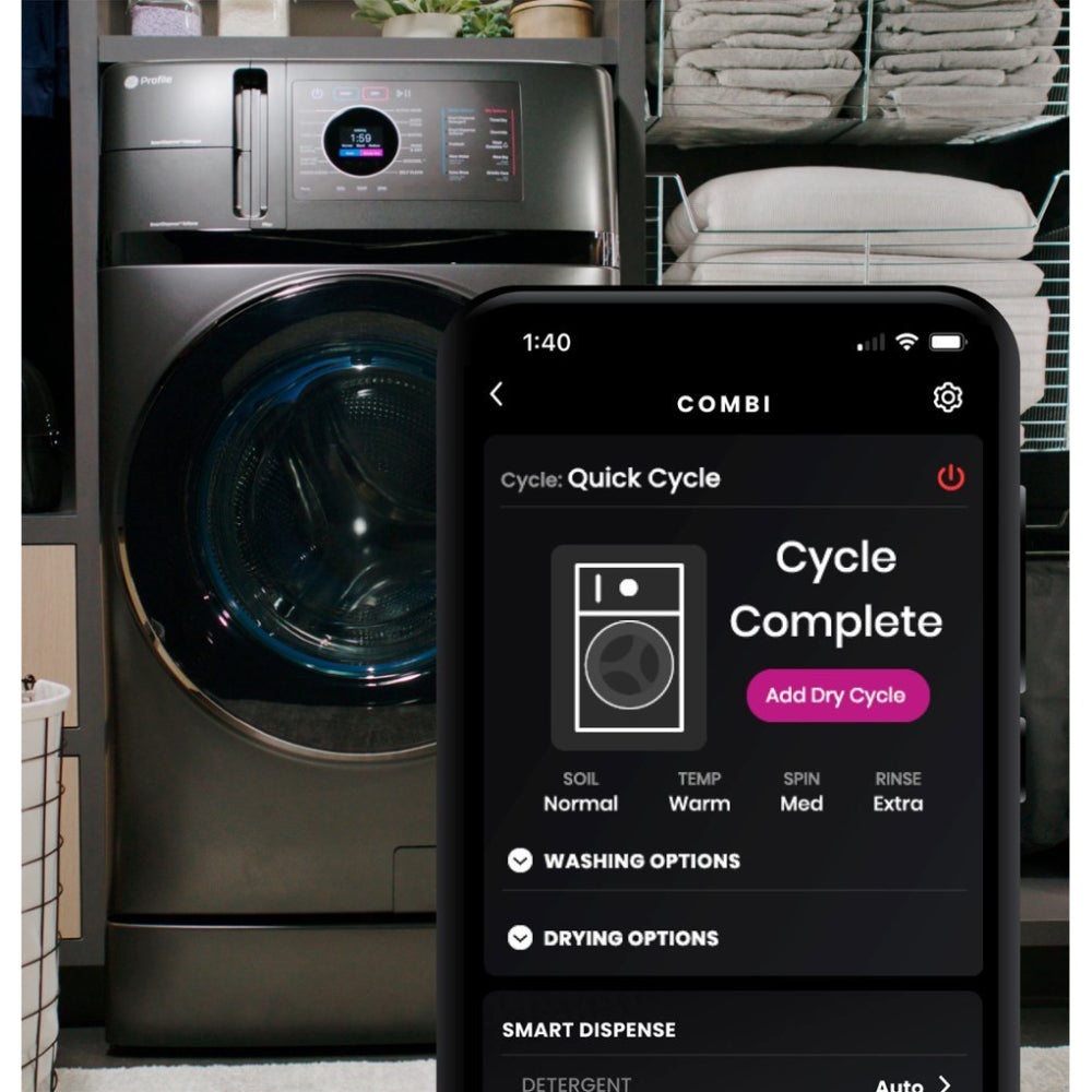 GE Profile 4.8 cu. ft. UltraFast Washer/Dryer Combo with Ventless Inverter Heat Pump Technology - Carbon Graphite