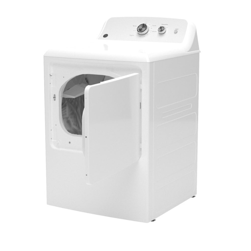 Secadora a gas GE GTD38GASWWS de carga superior de 7,2 pies cúbicos con ventilación de hasta 120 pies - Color blanco