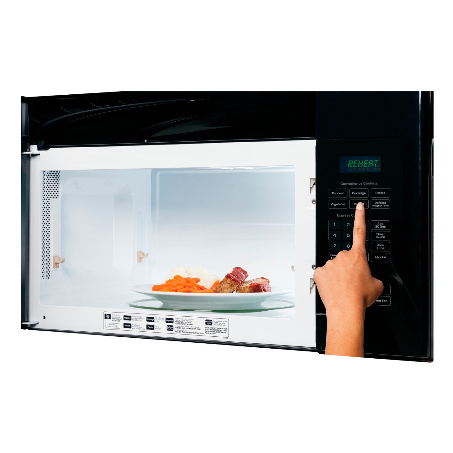 Horno microondas GE JVM3160RFSS de 1,6 pies cúbicos sobre la estufa - Acero inoxidable