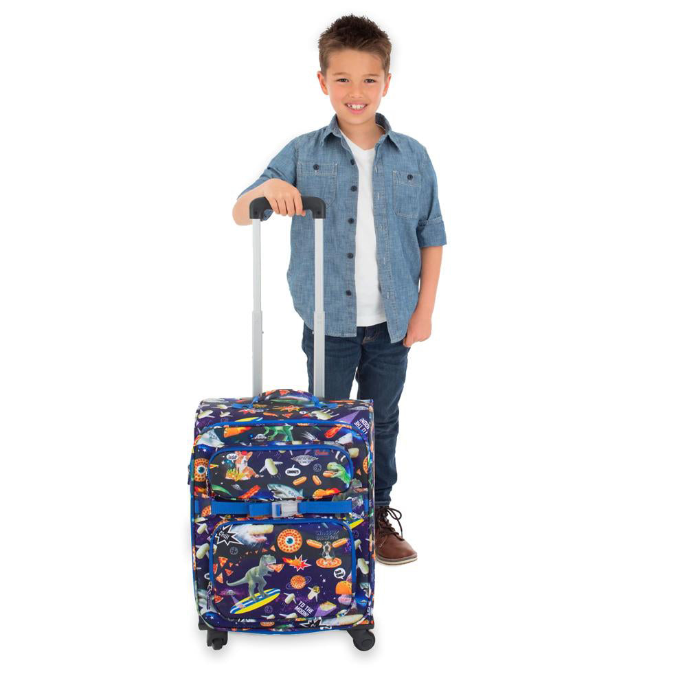 Bixbee Meme Space Odyssey Young Traveler Luggage - Blue 4-Wheels