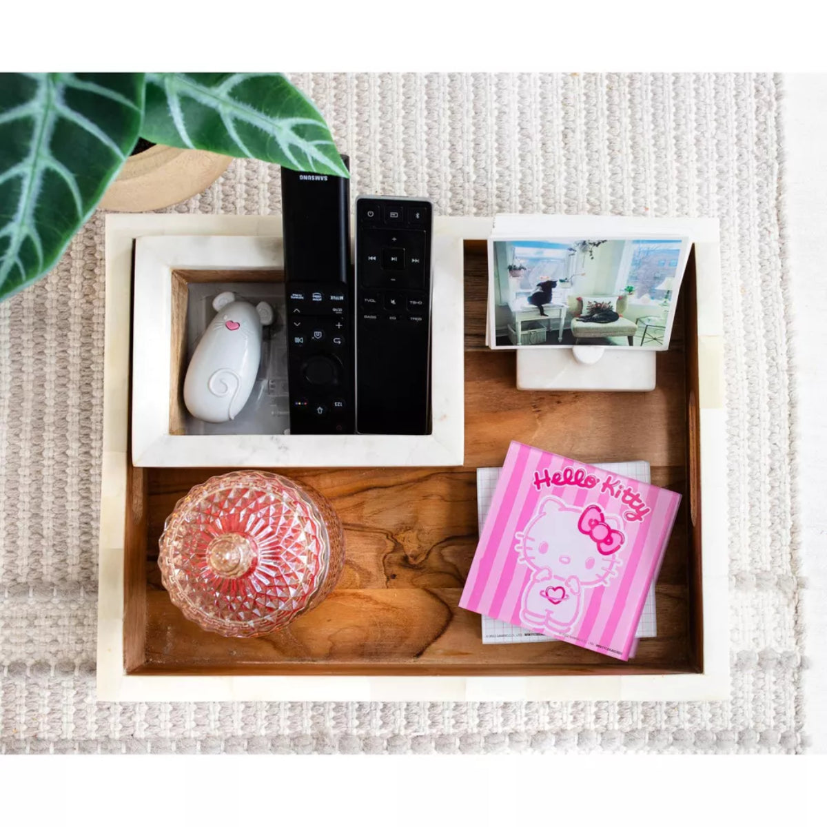 Posavasos de vidrio con leche de fresa de Hello Kitty de Sanrio (juego de 4) - Rosa
