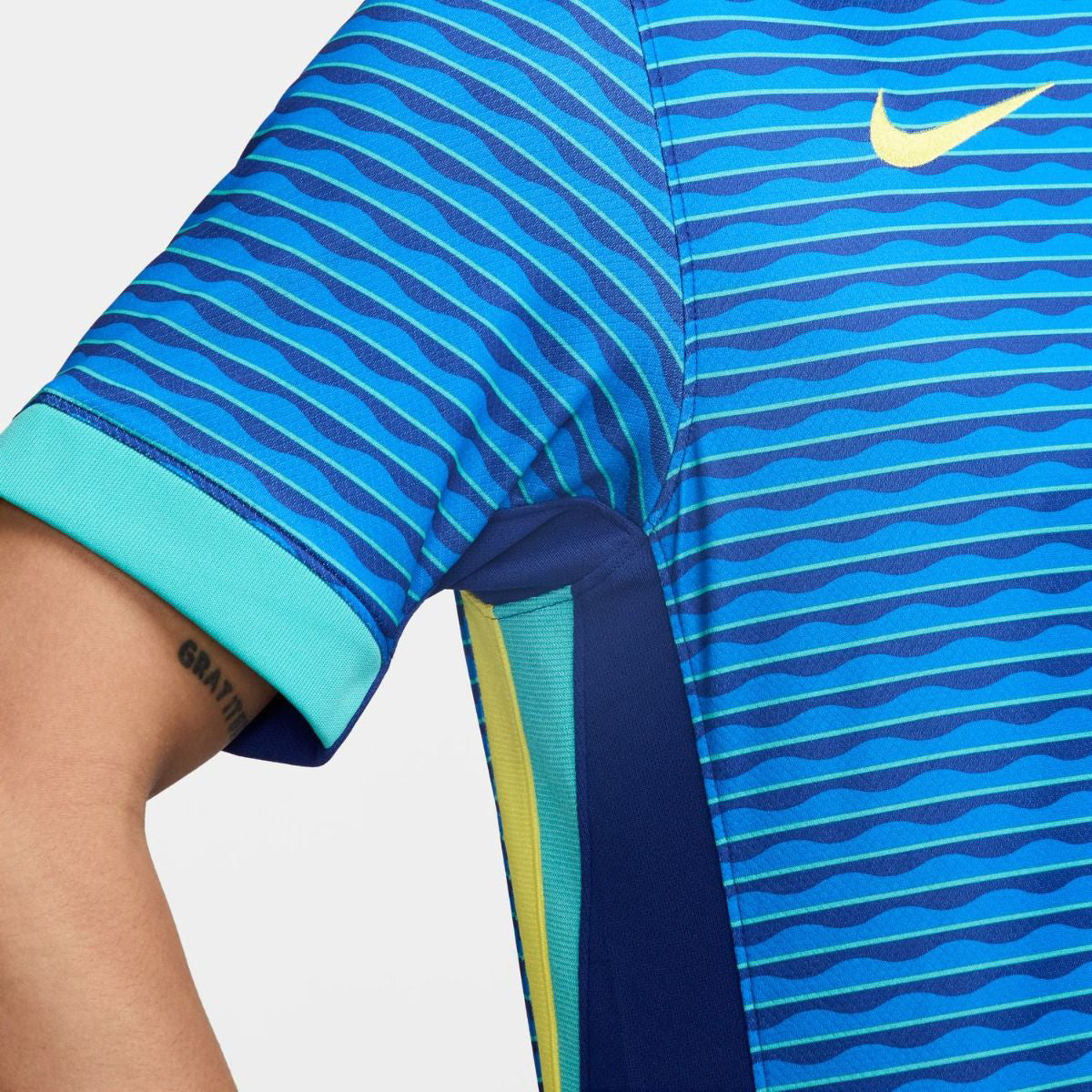 Réplica de camiseta de fútbol extragrande Nike Brasil 2024 Away Stadium para hombre - Azul