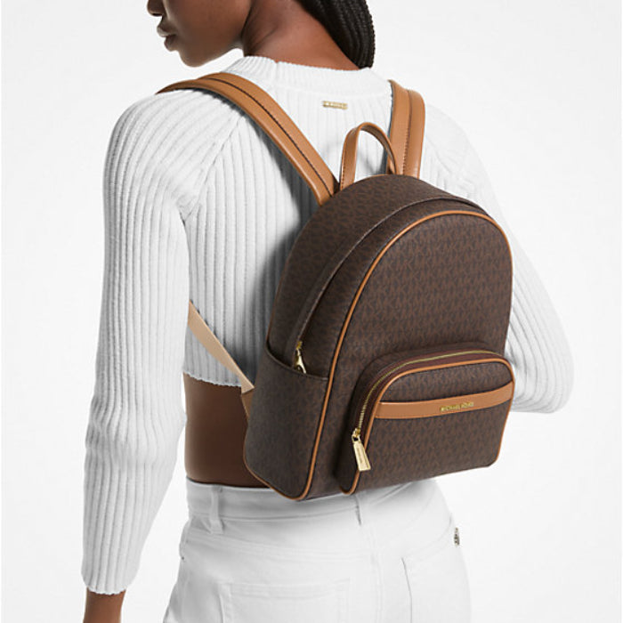 Michael Kors Bex Medium Signature Logo Backpack - Brown/Acorn