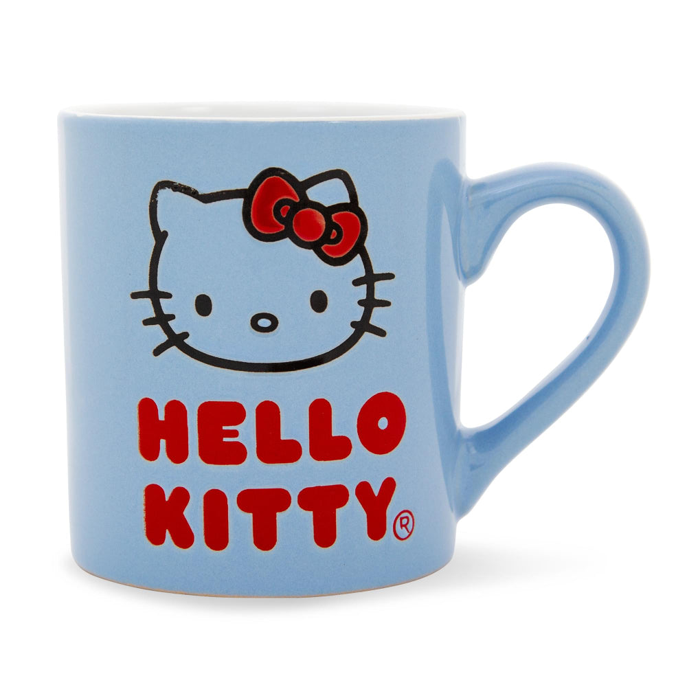 Sanrio Hello Kitty Logo Wax Resist 14 oz Ceramic Mug - Blue