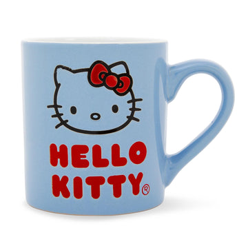 Sanrio Hello Kitty Logo Wax Resist 14 oz Ceramic Mug - Blue