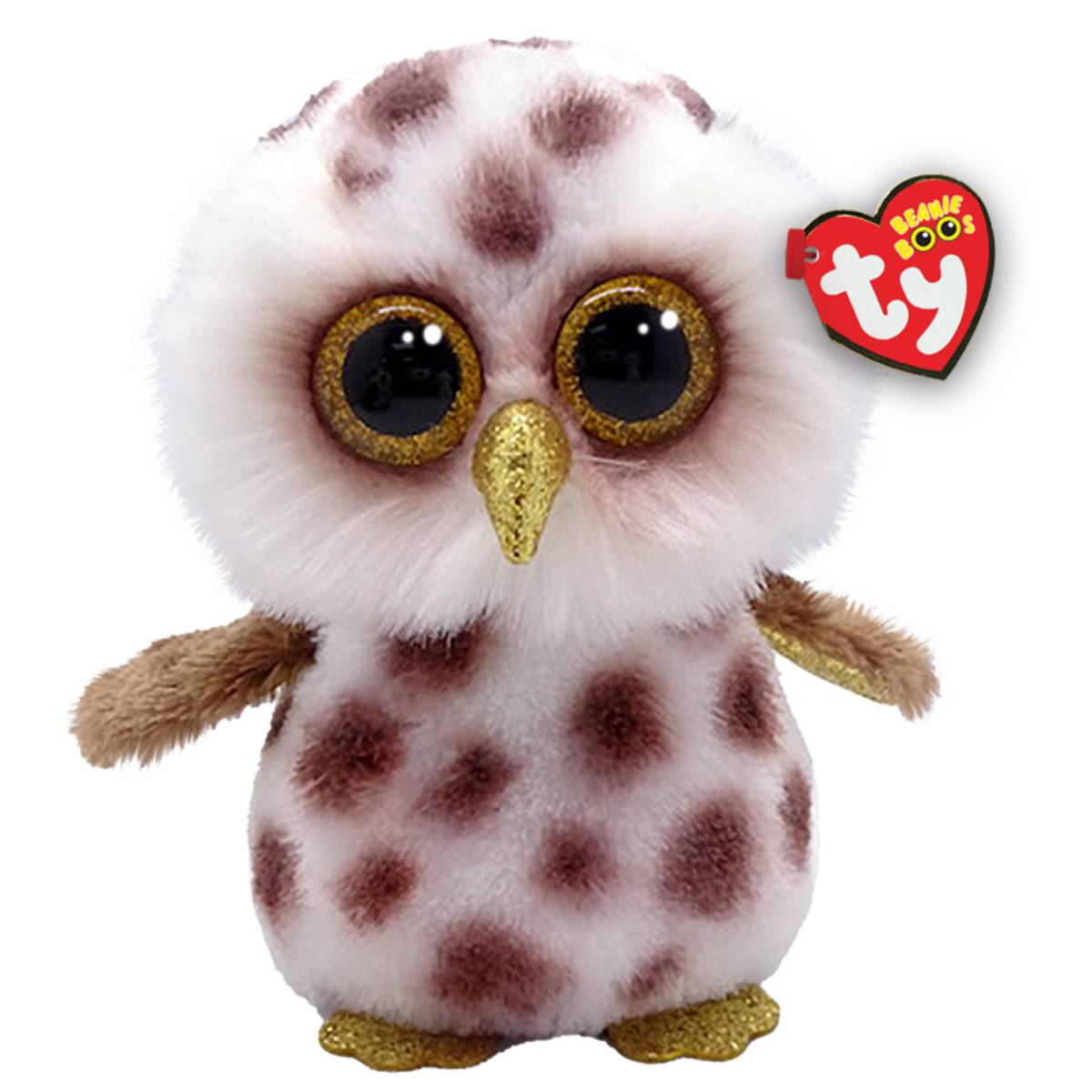 Ty Whoolie 6" Spotted Owl Toy- White/Brown