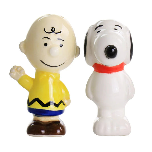 Salero y pimentero con figuras de Charlie Brown y Snoopy de Peanuts Classic Pals de Gibson (juego de 2)