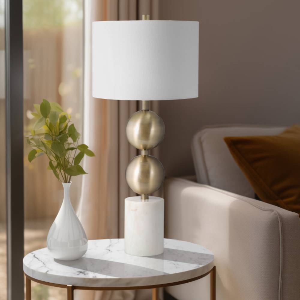 Sagebrook Stacking Orbs 31" Table Lamp - Gold/White