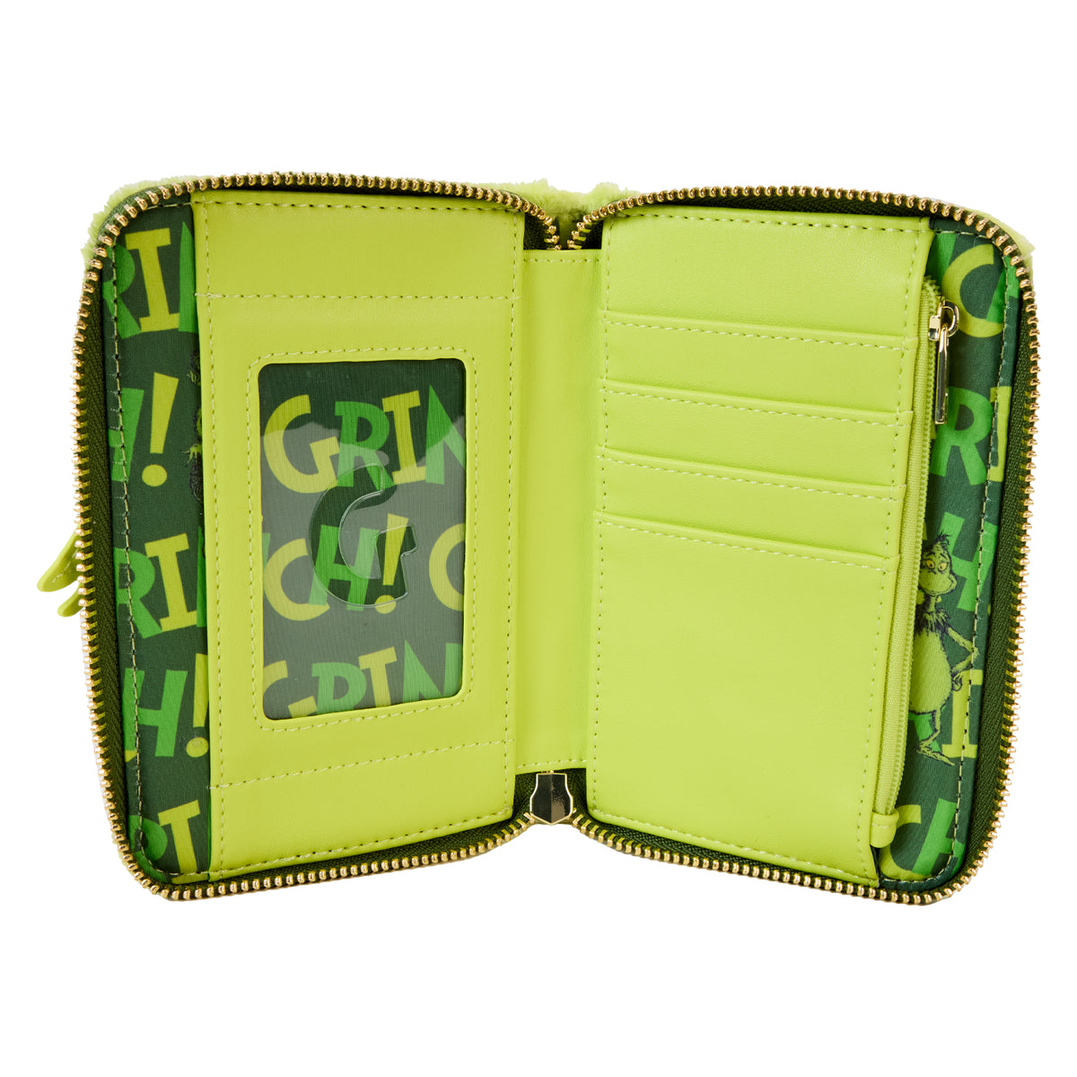 Loungefly Dr. Seuss Plush Cosplay Glow Zip Around Wallet - Green