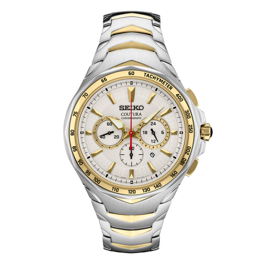 Seiko Coutura Men's 45.5mm Two-Tone Bracelet Watch - White Dial