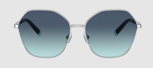 Tiffany Silver Azure Gradient Blue Sunglasses